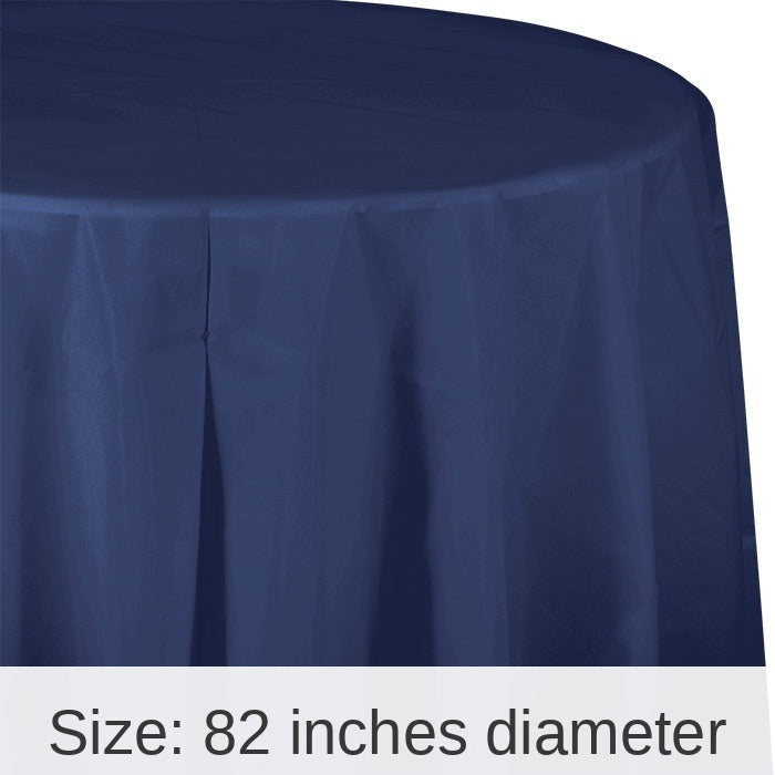 12/Case Bulk Navy Round Plastic 82 inch Table Covers