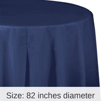 12/Case Bulk Navy Round Plastic 82 inch Table Covers