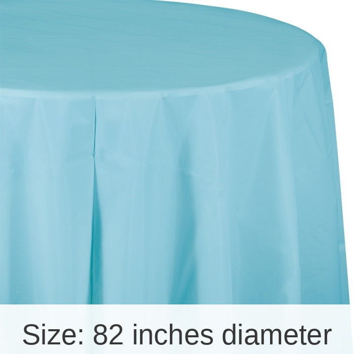 12/Case Bulk Pastel Blue Round Plastic 82 inch Table Covers