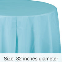 12/Case Bulk Pastel Blue Round Plastic 82 inch Table Covers
