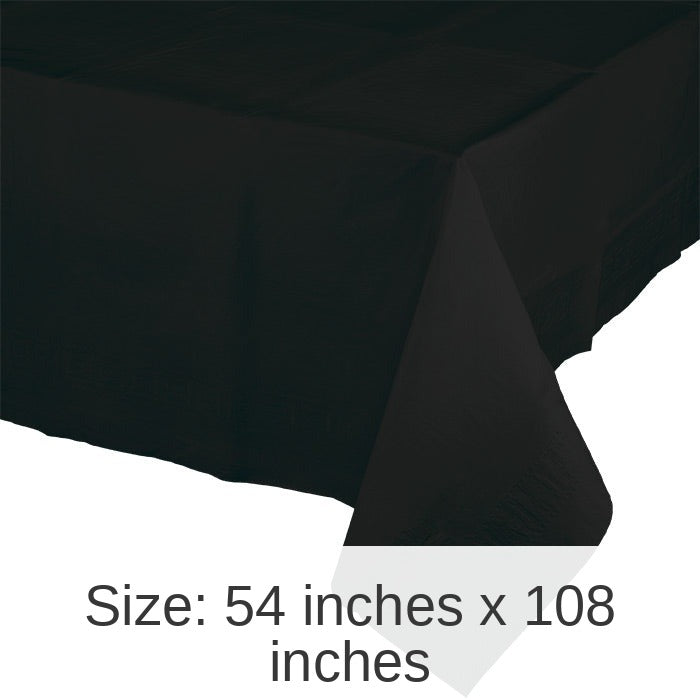 6/Case Bulk Black Velvet Paper Table Covers 54 inch x 108 inch