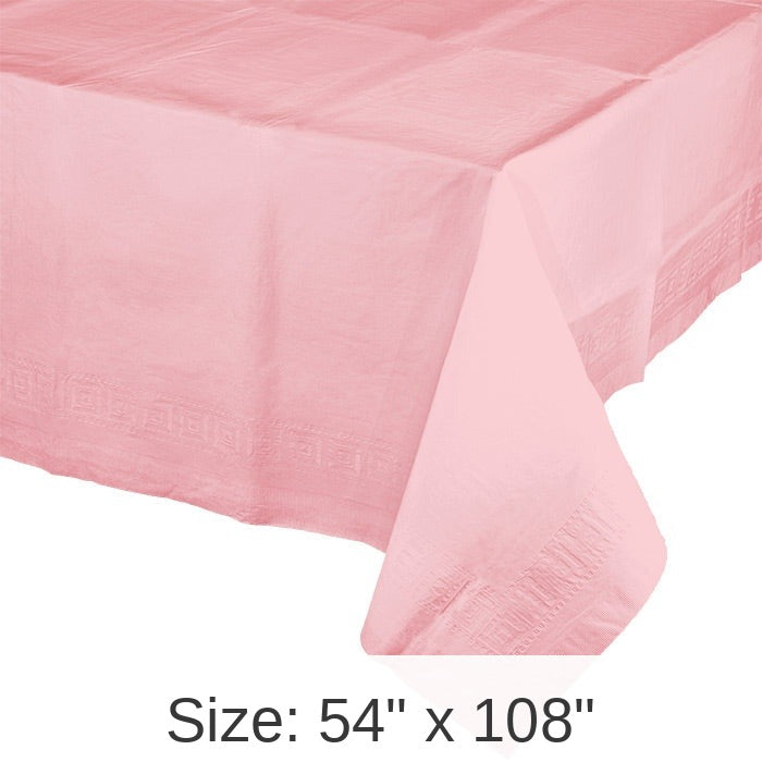 6/Case Bulk Classic Pink Paper Table Covers 54" x 108"