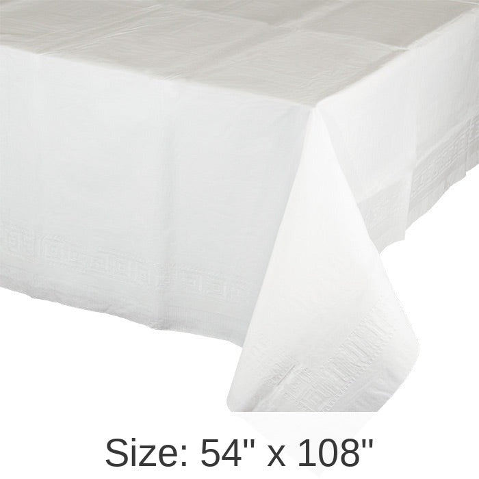 6/Case Bulk White Paper Table Covers 54" x 108"