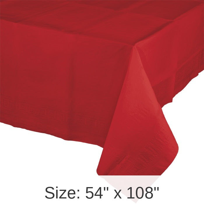 6/Case Bulk Classic Red Paper Table Covers 54" x 108"