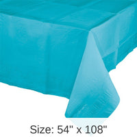 6/Case Bulk Bermuda Blue Paper Table Covers 54 inch x 108 inch