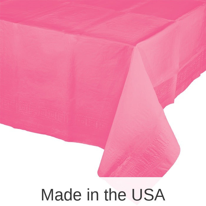 6/Case Bulk Candy Pink Paper Table Covers 54 inch x 108 inch