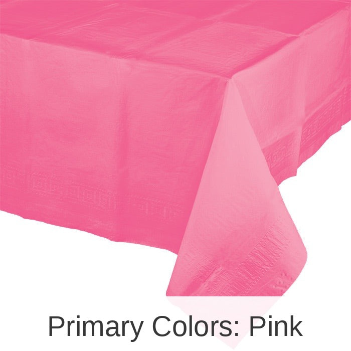 6/Case Bulk Candy Pink Paper Table Covers 54 inch x 108 inch