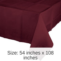 6/Case Bulk Burgundy Paper Table Covers 54 inch x 108 inch