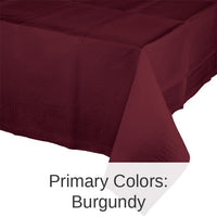 6/Case Bulk Burgundy Paper Table Covers 54 inch x 108 inch