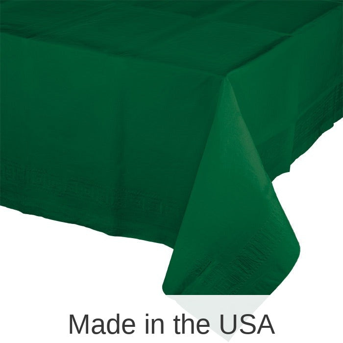 6/Case Bulk Hunter Green Paper Table Covers 54" x 108"