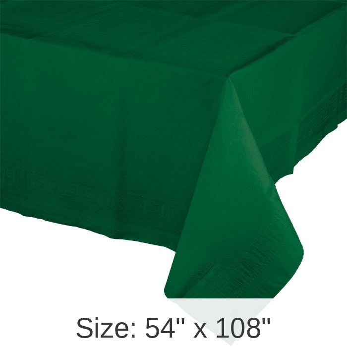 6/Case Bulk Hunter Green Paper Table Covers 54" x 108"