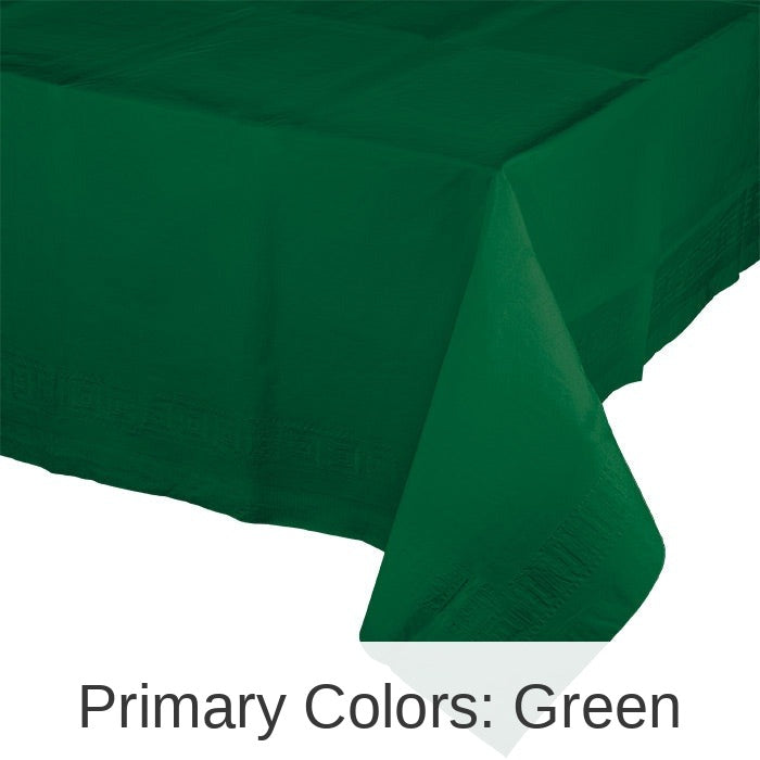 6/Case Bulk Hunter Green Paper Table Covers 54" x 108"