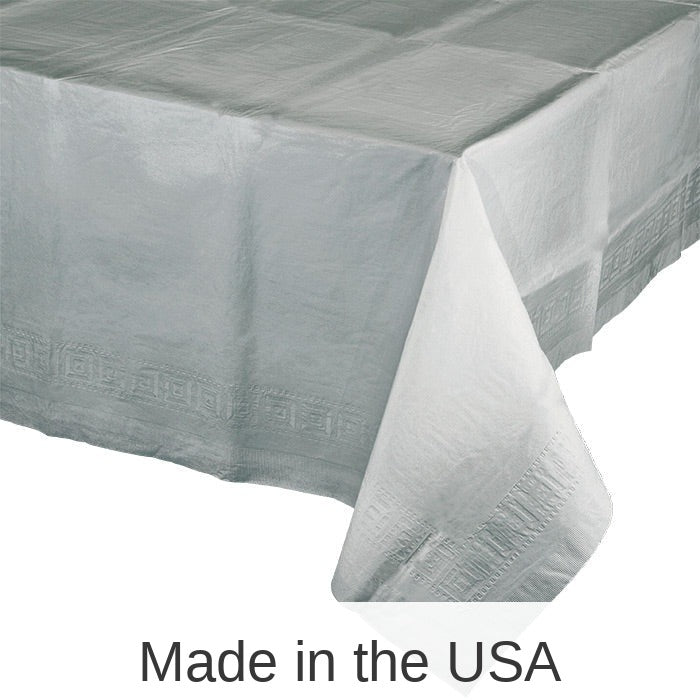 6/Case Bulk Shimmering Silver Paper Table Covers 54" x 108"