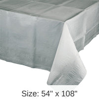 6/Case Bulk Shimmering Silver Paper Table Covers 54