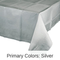 6/Case Bulk Shimmering Silver Paper Table Covers 54
