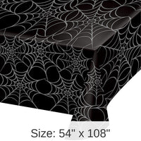 12/Case Bulk Silver Webs Plastic Table Cover