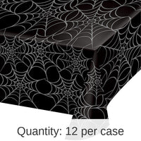 12/Case Bulk Silver Webs Plastic Table Cover