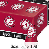 12/Case Bulk Alabama Crimson Tide Plastic Table Covers