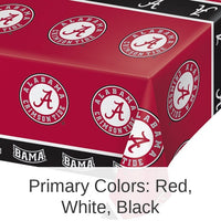 12/Case Bulk Alabama Crimson Tide Plastic Table Covers
