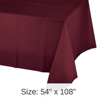 12/Case Bulk Burgundy Plastic Table Covers