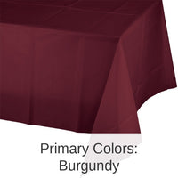 12/Case Bulk Burgundy Plastic Table Covers