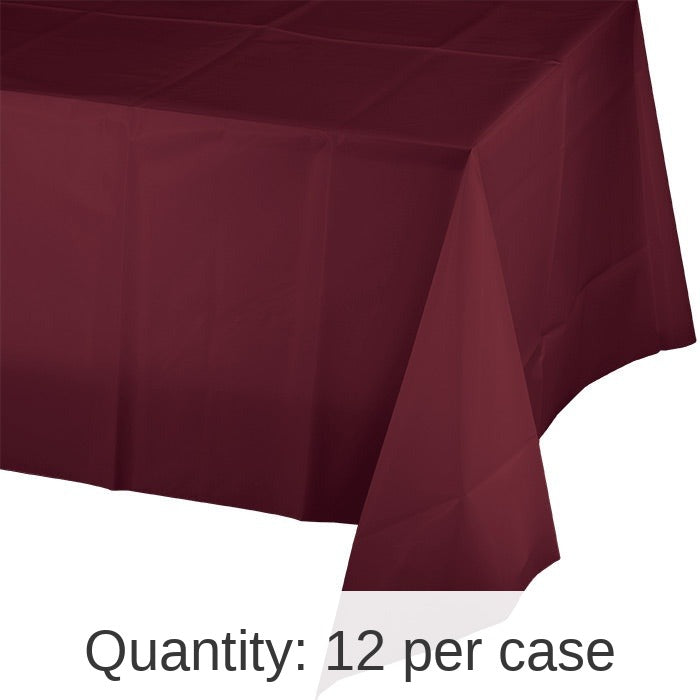 12/Case Bulk Burgundy Plastic Table Covers