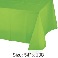 12/Case Bulk Fresh Lime Plastic Table Covers 54 inch x 108 inch