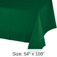 12/Case Bulk Hunter Green Plastic Table Covers 54 inch x 108 inch