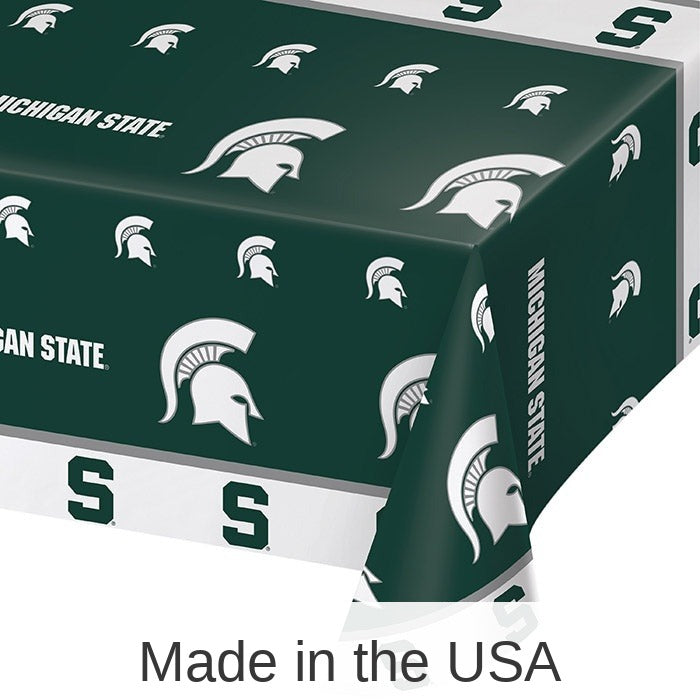 12/Case Bulk Michigan State Spartans Plastic Table Covers