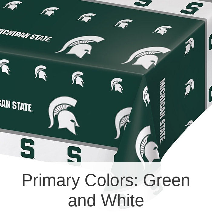 12/Case Bulk Michigan State Spartans Plastic Table Covers