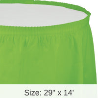 6/Case Bulk Fresh Lime Plastic Tableskirt 29 inch x 14 ft