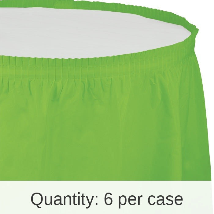 6/Case Bulk Fresh Lime Plastic Tableskirt 29 inch x 14 ft