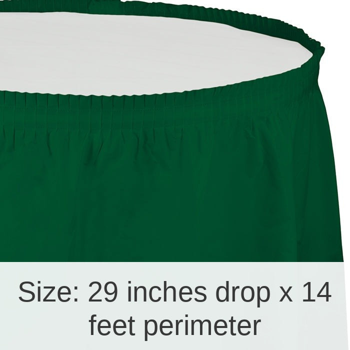 6/Case Bulk Hunter Green Plastic Table Skirt