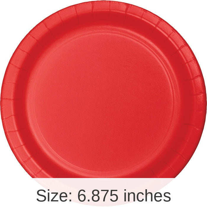 900/Case Bulk Classic Red Dessert Plates