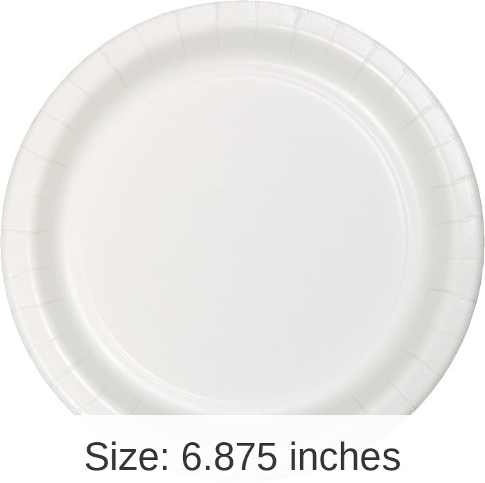 240/Case Bulk White Paper 6.75 inch Dessert Plates