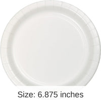240/Case Bulk White Paper 6.75 inch Dessert Plates