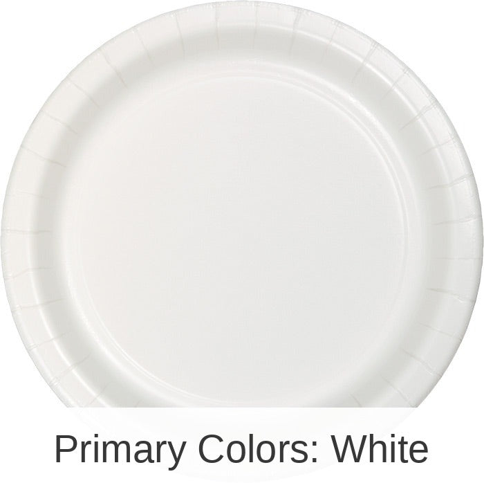 240/Case Bulk White Paper 6.75 inch Dessert Plates