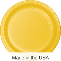 240/Case Bulk School Bus Yellow Paper 6.75 inch Dessert Plates