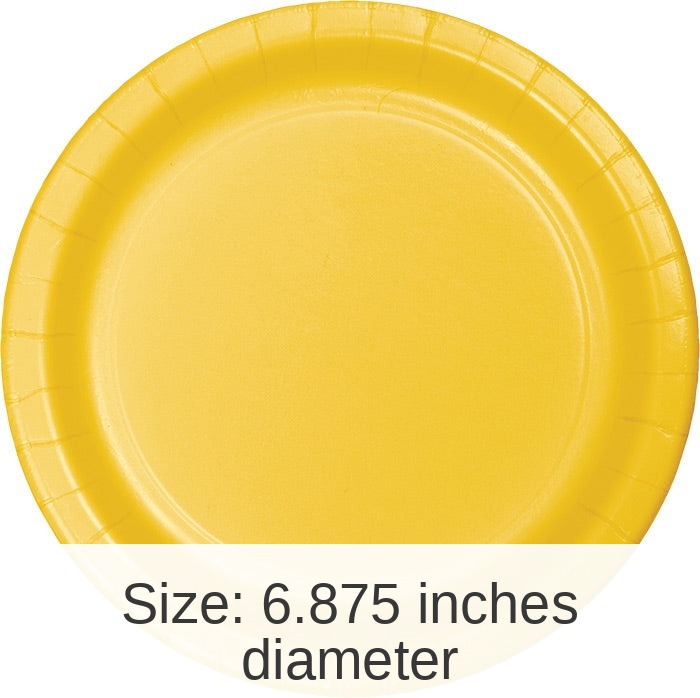240/Case Bulk School Bus Yellow Paper 6.75 inch Dessert Plates