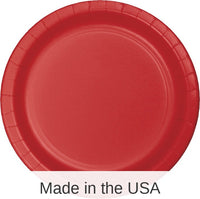 240/Case Bulk Classic Red Paper 6.75 inch Dessert Plates