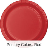 240/Case Bulk Classic Red Paper 6.75 inch Dessert Plates