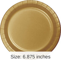 240/Case Bulk Glittering Gold Paper 6.75 inch Dessert Plates