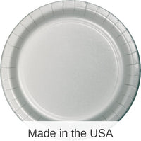 240/Case Bulk Shimmering Silver Paper 6.75 inch Dessert Plates