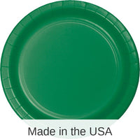 240/Case Bulk Emerald Green Paper 6.75 inch Dessert Plates