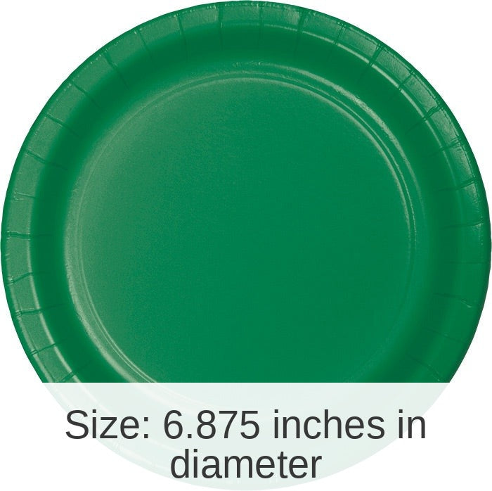 240/Case Bulk Emerald Green Paper 6.75 inch Dessert Plates