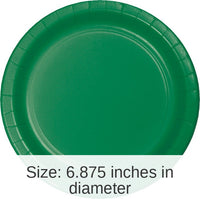 240/Case Bulk Emerald Green Paper 6.75 inch Dessert Plates