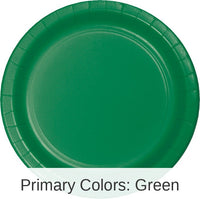 240/Case Bulk Emerald Green Paper 6.75 inch Dessert Plates