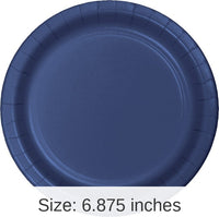 240/Case Bulk Navy Paper 6.75 inch Dessert Plates