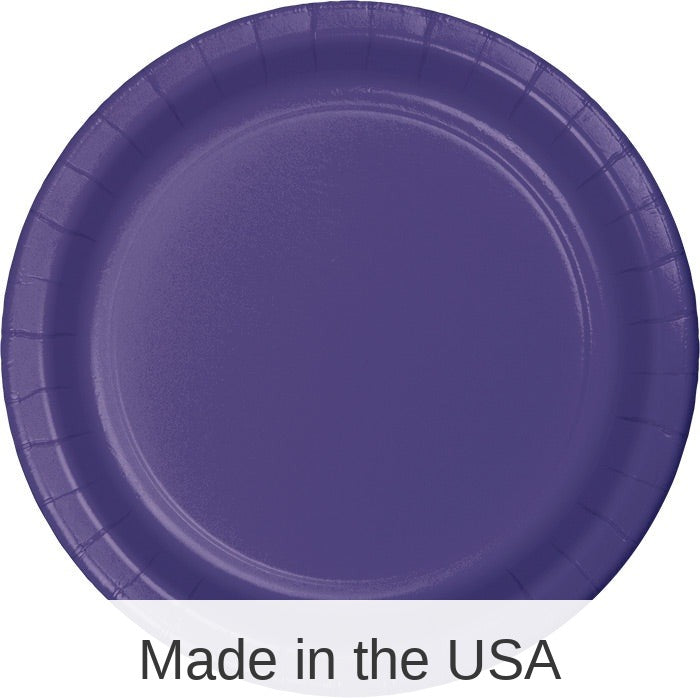 240/Case Bulk Purple Paper 6.75 inch Dessert Plates