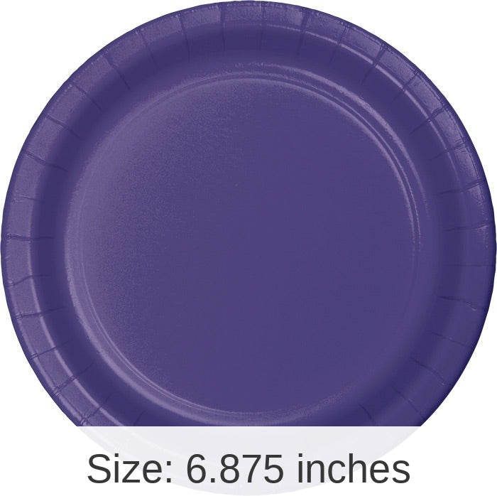 240/Case Bulk Purple Paper 6.75 inch Dessert Plates